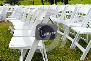 Reserved Sign at Outdoor Wedding