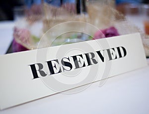 Reserved table