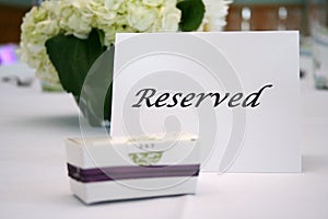 Reserved table card