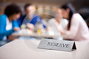 Reserved table at nice restaurant