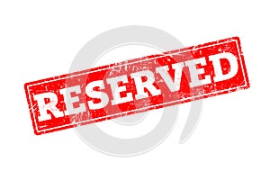 RESERVED written on red rubber stamp