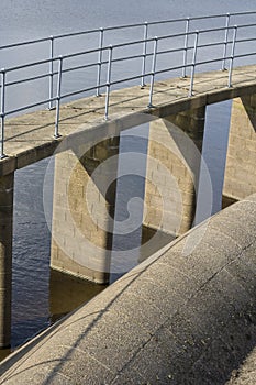 Reservoir details water and brickwork