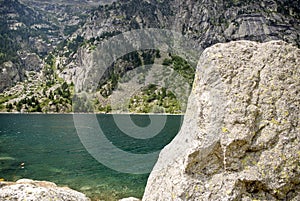 Reservoir in the mountains of the Spanish pyrenees