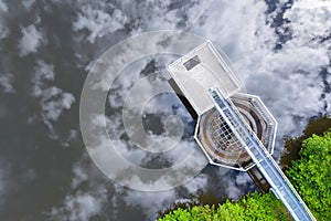 Reservoir overflow from above