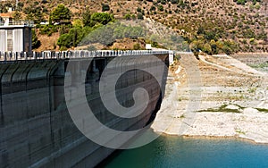 Reservoir Pantano De Siurana, Tarragona, Spain. Copy space for text. photo