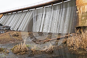 The reservoir wall at Lake Canobolas in Orange in regional New South Wales