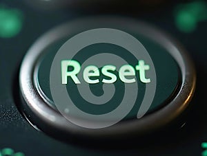 Reset button showing green light on control panel