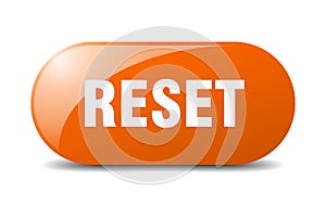 reset button. sticker. banner. rounded glass sign