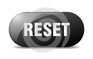 reset button. sticker. banner. rounded glass sign