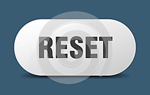 reset button. sticker. banner. rounded glass sign
