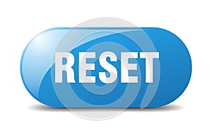 reset button. sticker. banner. rounded glass sign