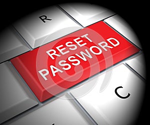 Reset Password Keyboard Key To Redo Security Of PC - 3d Illustration photo