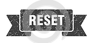 reset ribbon. reset grunge band sign.