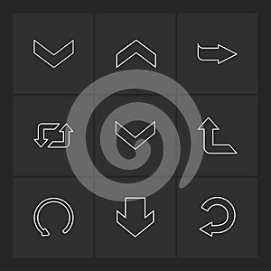 reset , up , next , arrows , directions , left , right , pointer