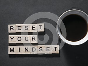 Reset Your mindset, Motivational Words Quotes Concept