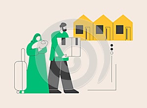 Resettlement of persons abstract concept vector illustration. photo