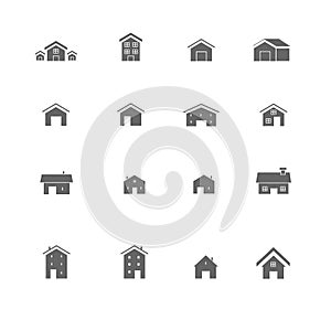 Residence icons set. home and house design in illustration
