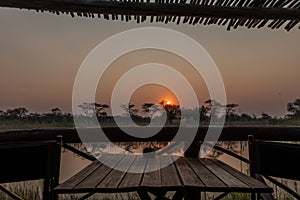 Residence at Kwando river at the caprivi strip Naminia photo