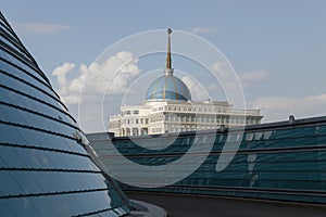Residence of the President of the Republic of Kazakhstan Ak Orda in Astana with blue concert hall, Kazakhstan.