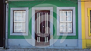 residencial area of aveiro with colorful houses