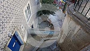 residencial area of lisbon with colorful houses