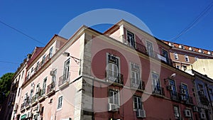 residencial area of lisbon with colorful houses