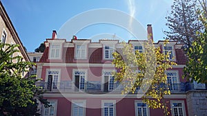 residencial area of lisbon with colorful houses