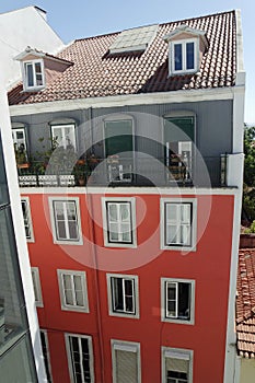 residencial area of lisbon with colorful houses