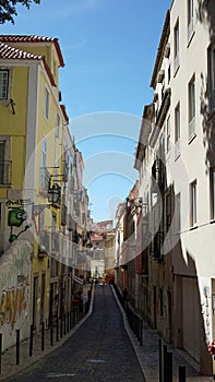 residencial area of lisbon with colorful houses