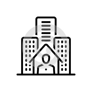 Black line icon for Resident, inhabitant and denizen