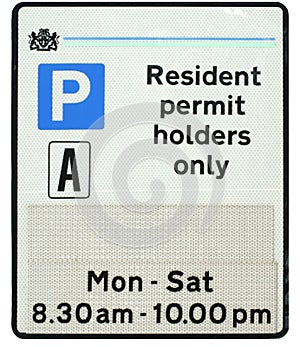 Resident Parking Sign