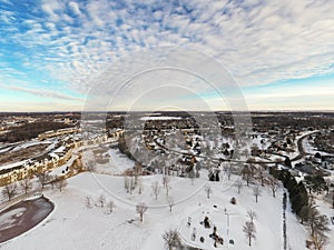 Residental Park in Suburban Neighborhood Winter