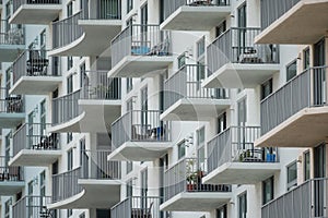 Residential apartment balconies background photo