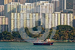 Residential apartments building in Hong Kong seafront