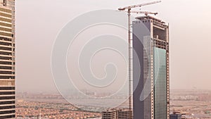 Residential apartments and offices in Jumeirah lake towers district timelapse in Dubai