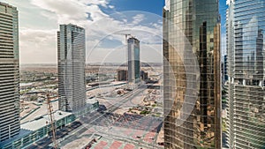 Residential apartments and offices in Jumeirah lake towers district timelapse in Dubai