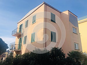 Residential apartments in rome italy wonderful colors of building and windows photo