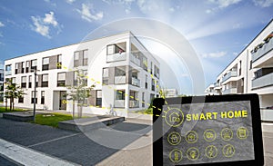 Residential area in the city, Smart home concept for modern apartment building