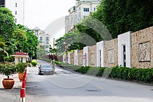 Residential area entrance avenue