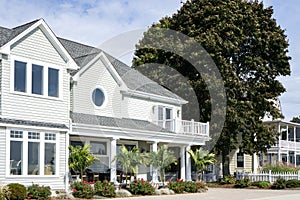 Residential area with houses in the suburbs of Connecticut