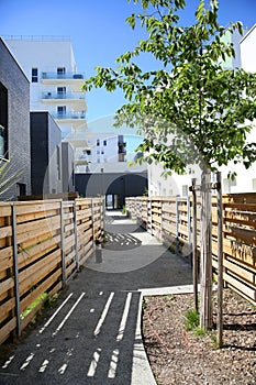 Residential area of newly constructed modern buildings