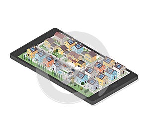 Residential area on a smartphone