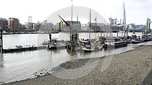 Residential barges on Thames