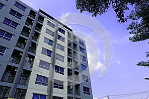 Residential building An apartment with blue sky