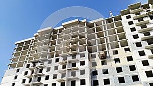 Residential building background. Rising prices for purchase, sale and rental of Flat. Construction site. Interest Rate. Apartment