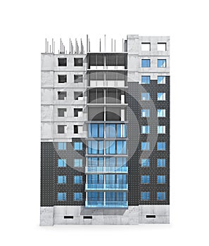 Residential building construction concept, scheme  insulation  of a private monolithic house.