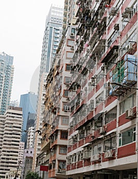 Residential building in downtown Hong Kong