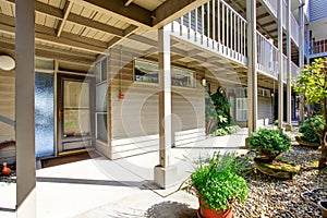 Residential building. Entrance porch view