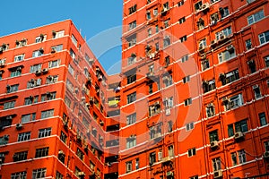 Residential building facade, real estate exterior, HongKong