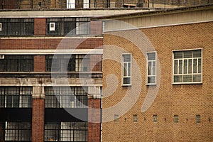 Residential building facade with windows in London